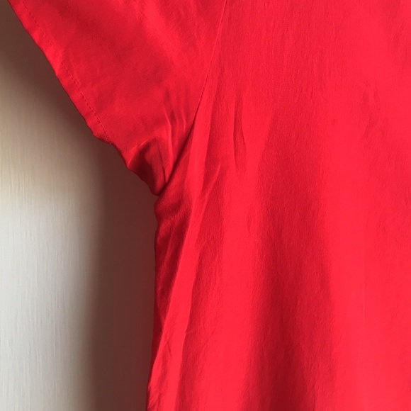VTG Hana Sung Cherry Red Silk Short Sleeve Blouse - Picture 8 of 11